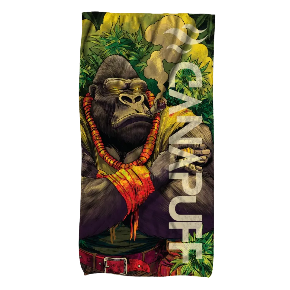 Canapuff Gorilla Power håndkle 145×70 cm mikrofiber bomull