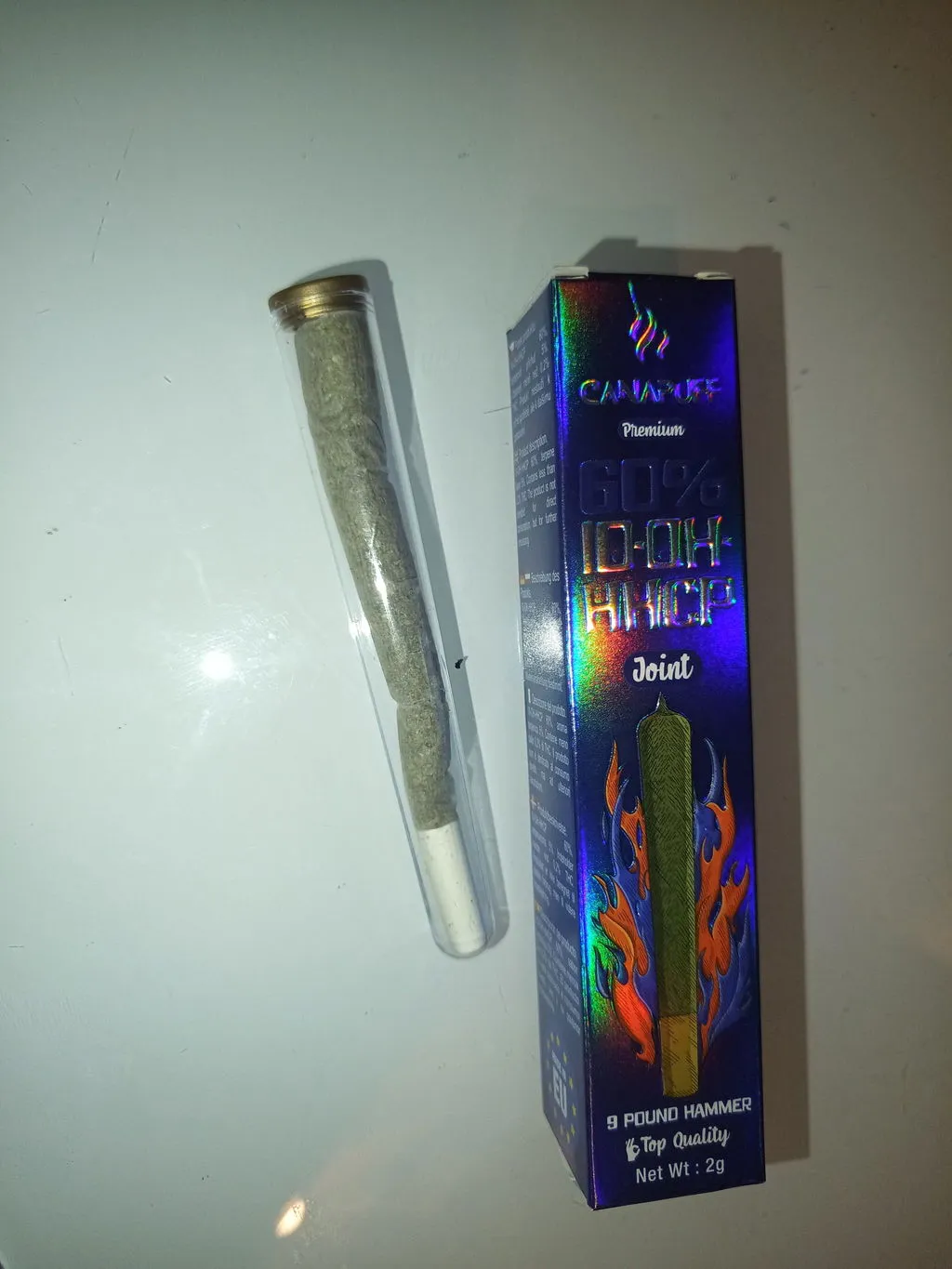 Canapuff 9 Pound Hammer 9H-HHCP joint 2g jordaktig