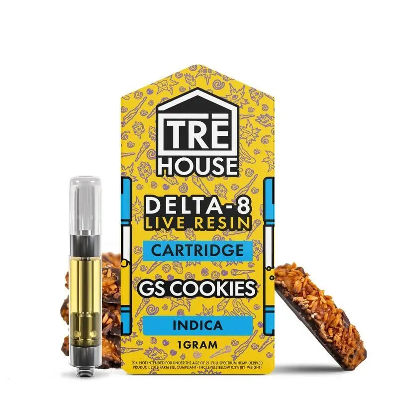 TRE HOUSE Live Resin Delta 8 GS Cookies vapepatron 1g indica
