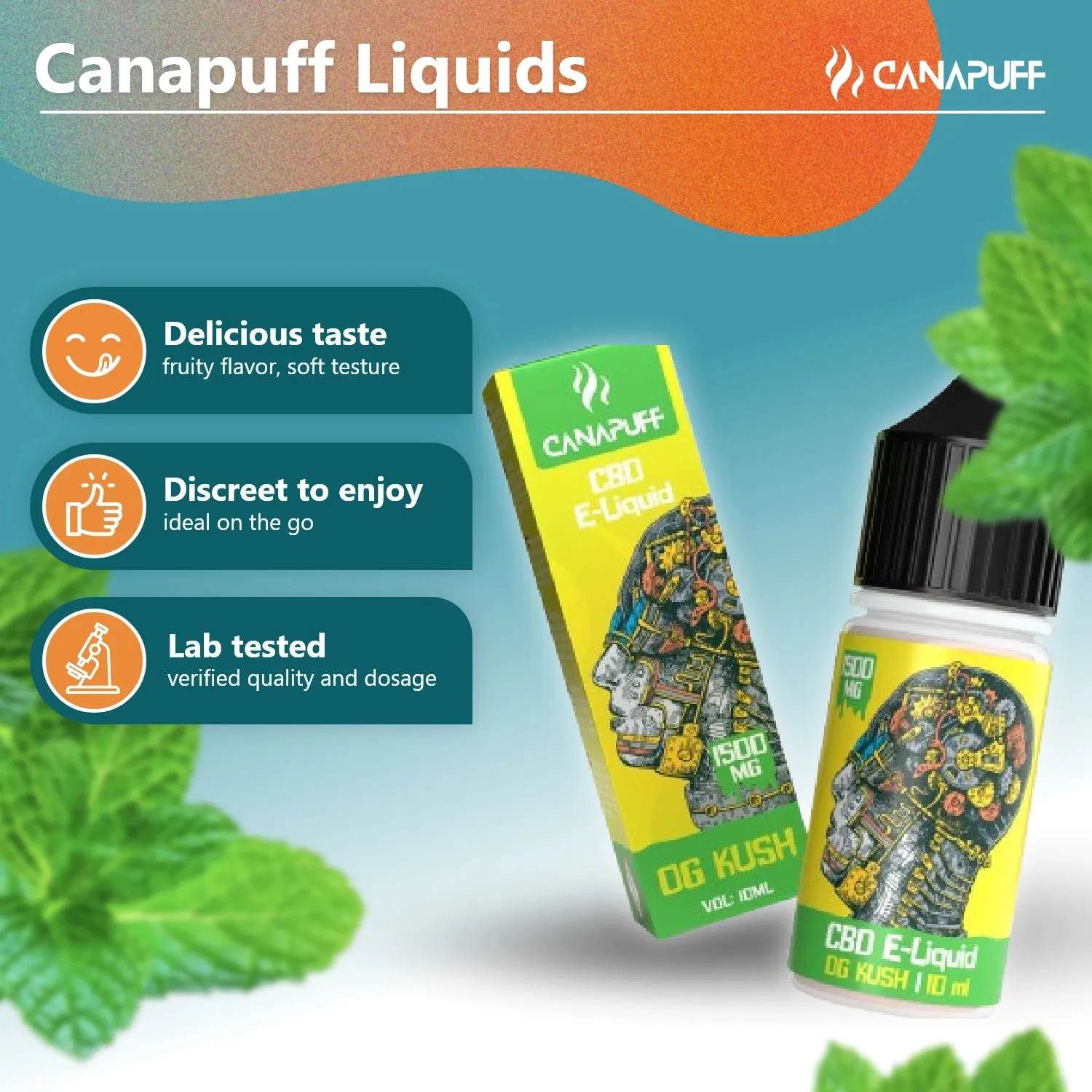 Canapuff CBD OG Kush e-væske 1500mg furu