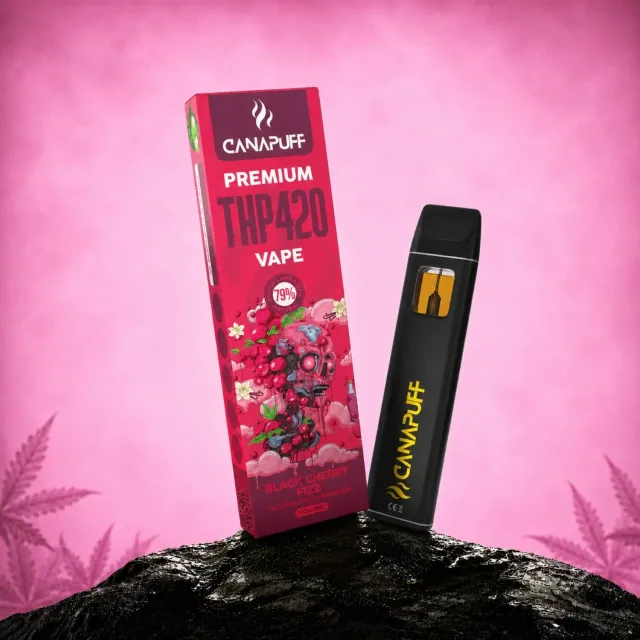 Canapuff THP420 vape Black Cherry Fizz 79% 1 ml kirsebær