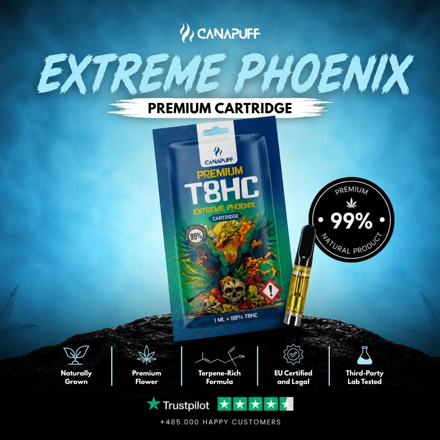 Canapuff Extreme Phoenix vapepatron T8HC 99%