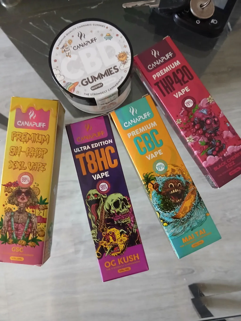 Canapuff THCv Berry Gelato 79% vape 1 ml bær