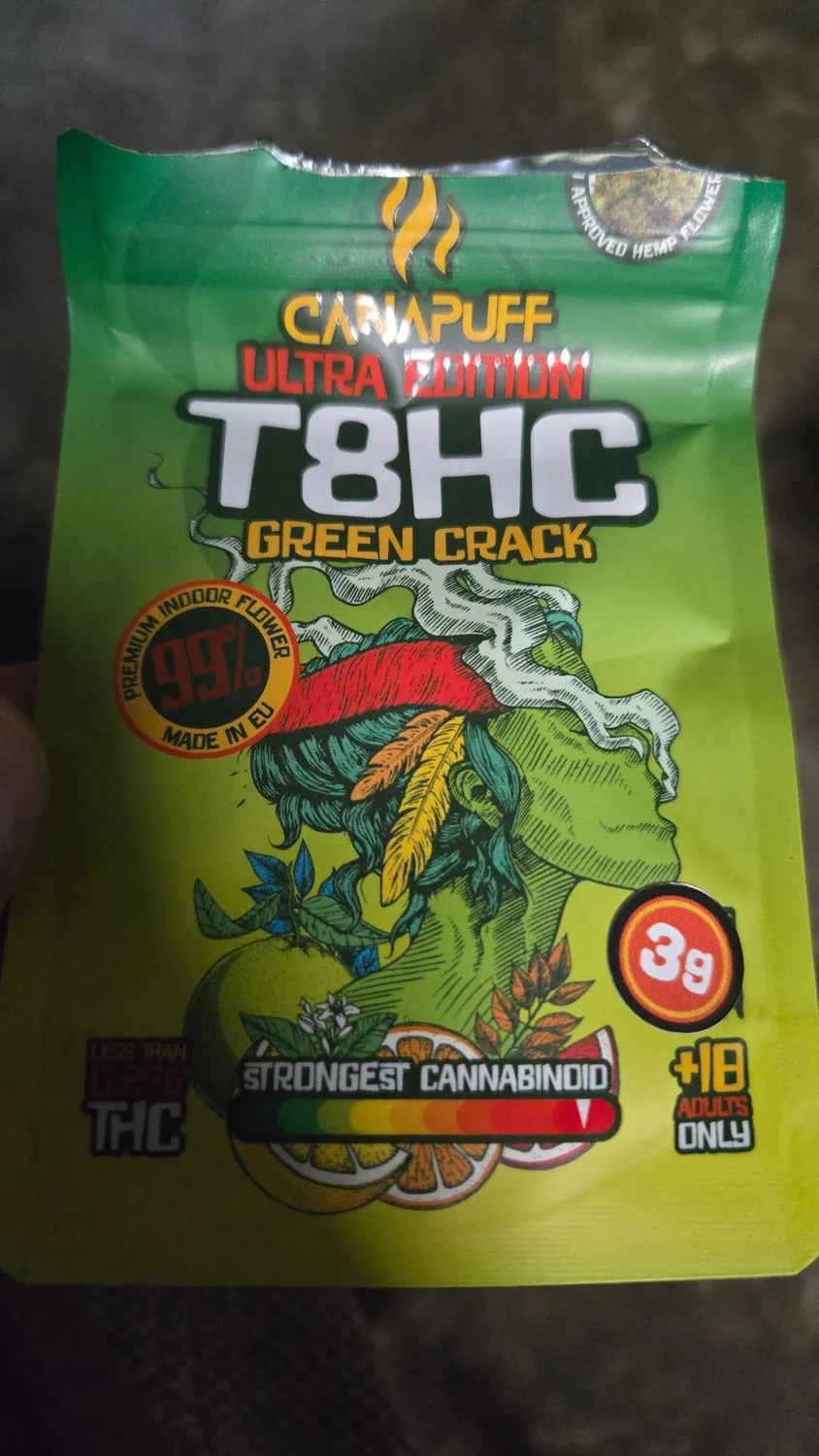 Canapuff T8HC Blomster Green Crack 99% 1g citrus