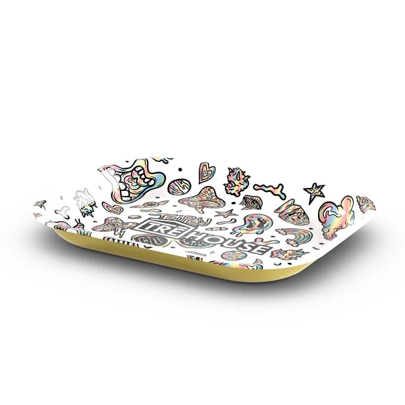 Tre House Metal Rolling Tray rullebrett hvit – metall