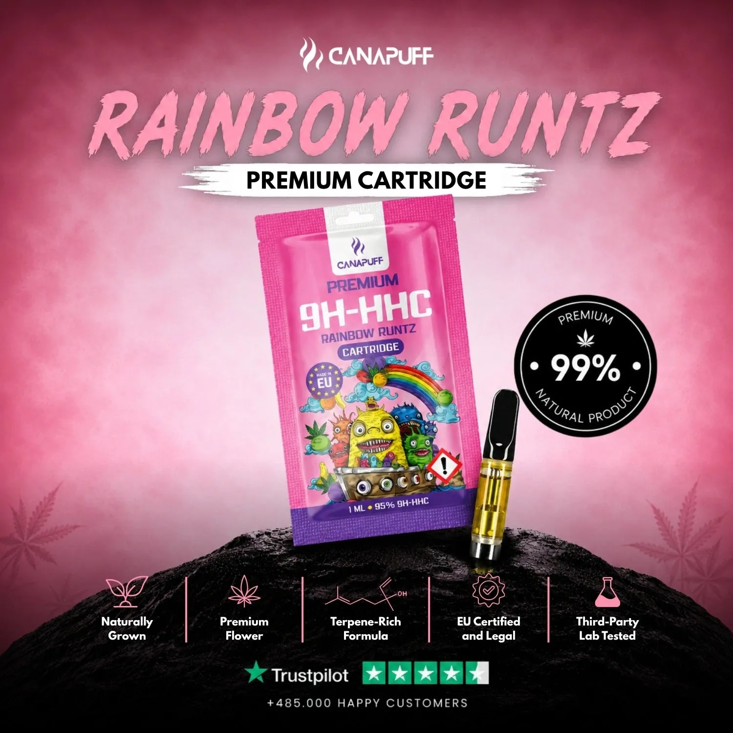 Canapuff 9H-HHC Rainbow Runtz vapepatron 95%