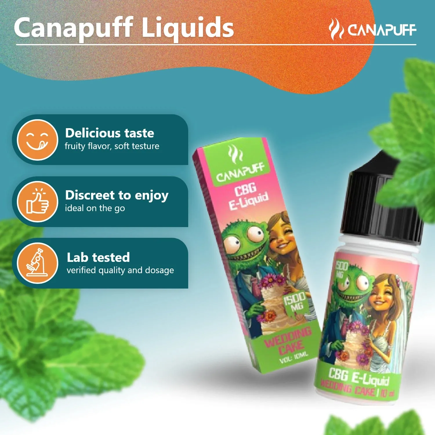 Canapuff CBG Wedding Cake e-væske 1500mg vanilje