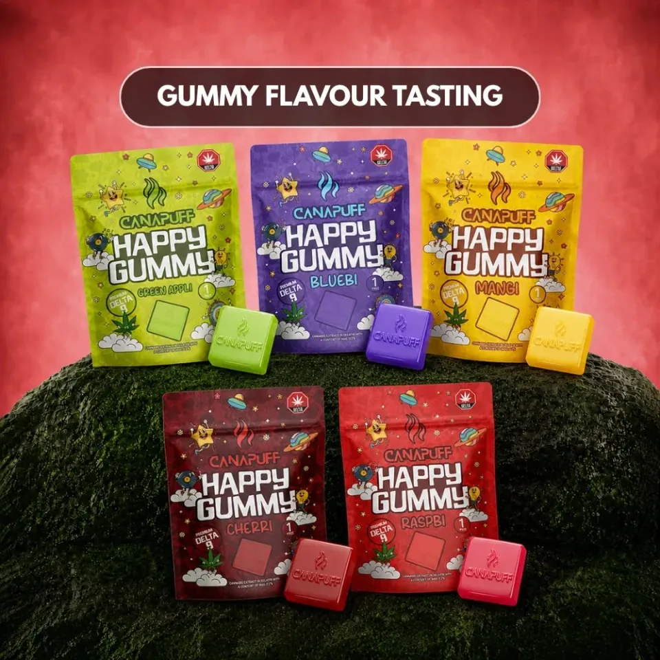 Canapuff Gummy smaksprøve 5 smaker vingummi