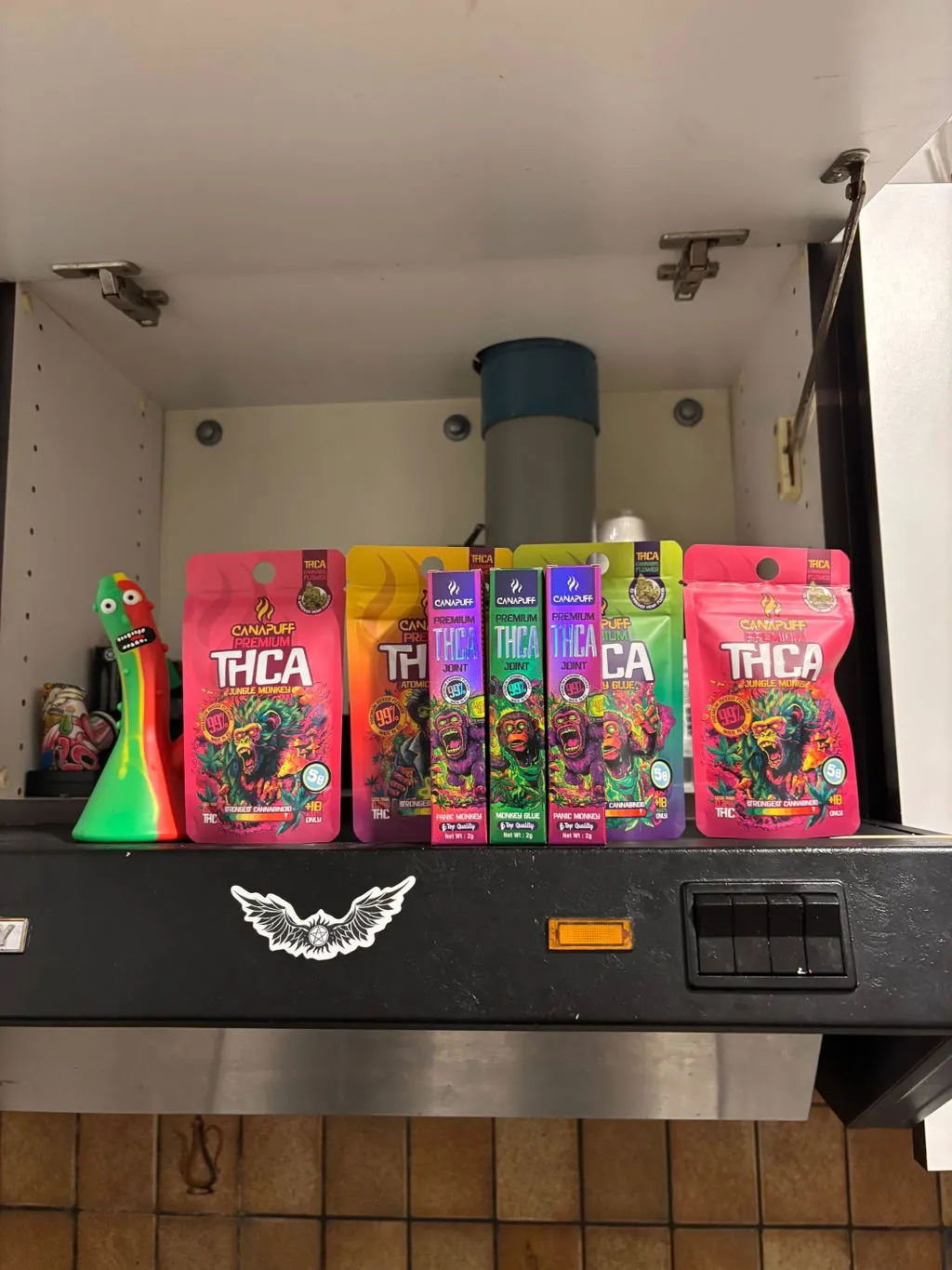 Canapuff Panic Monkey THCA-blomster 1 g 99% frukt