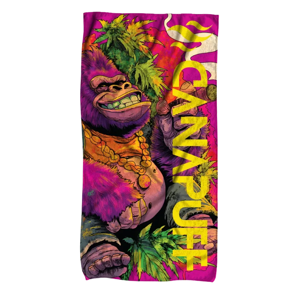 Canapuff Gorilla Kush håndkle 145x70 cm mikrofiber
