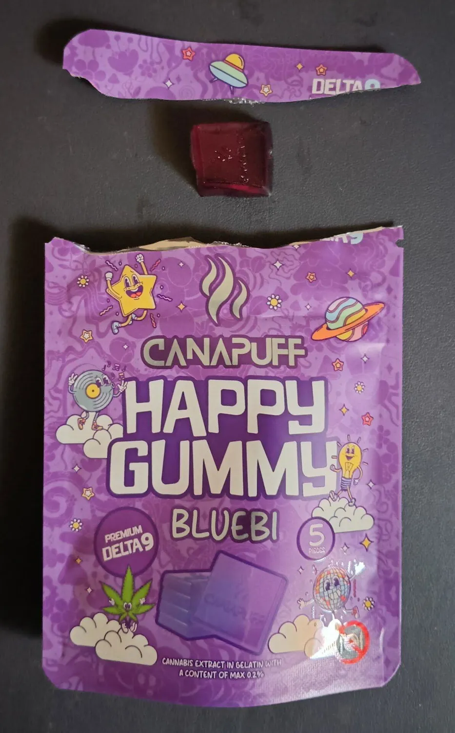 Canapuff Happy Gummy Bluebi vingummi 1 stk Delta 9
