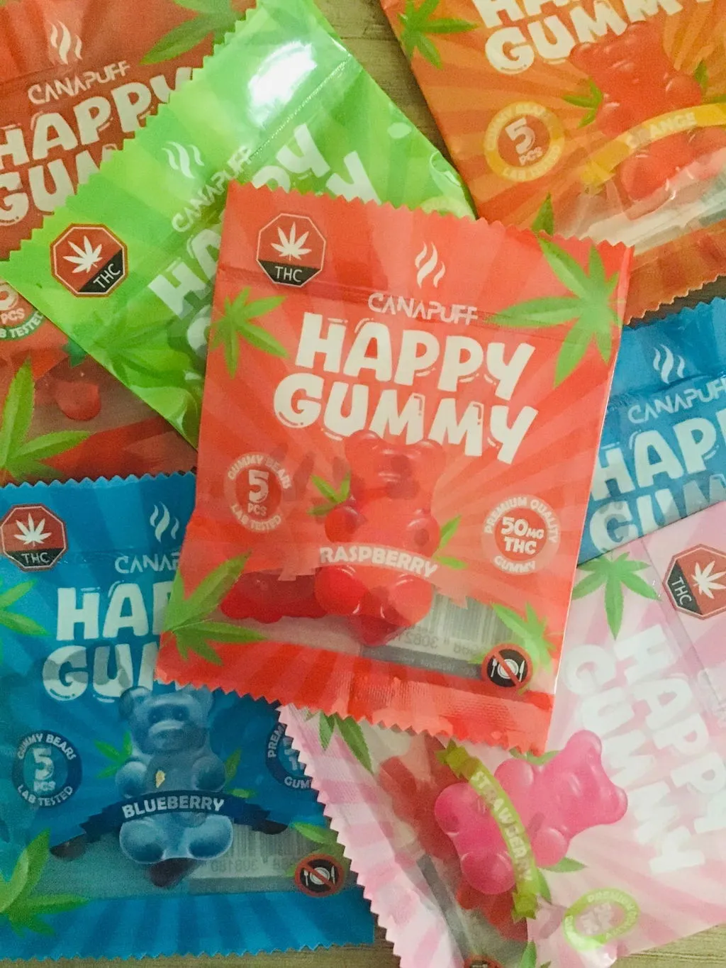 CANAPUFF Happy Gummy THC-gummies 25 stk 5 smaker 10 mg