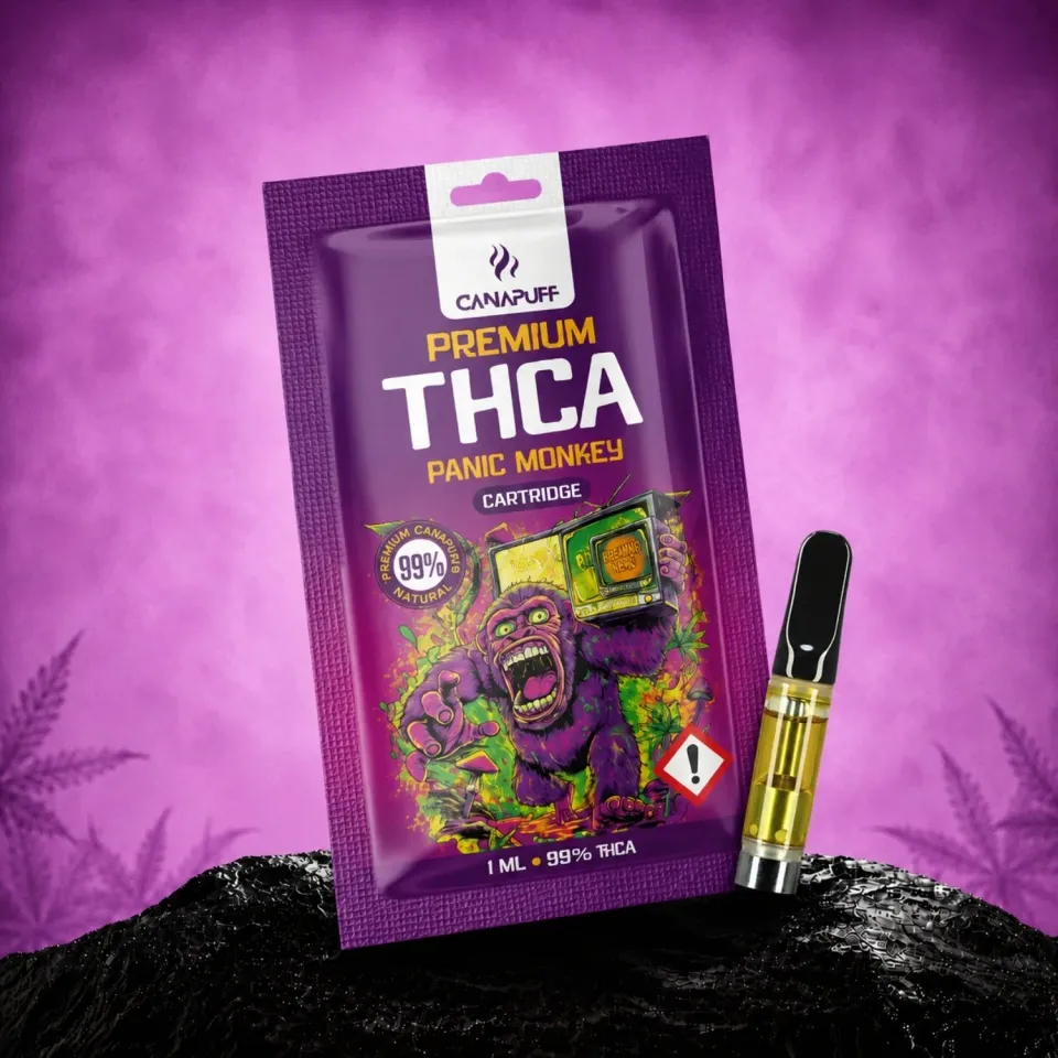 Canapuff Panic Monkey THCA vapepatron 99% syrlig