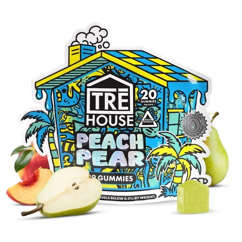 TRE HOUSE Peach Pear Delta 9 gummies CBD 20 stk 10 mg