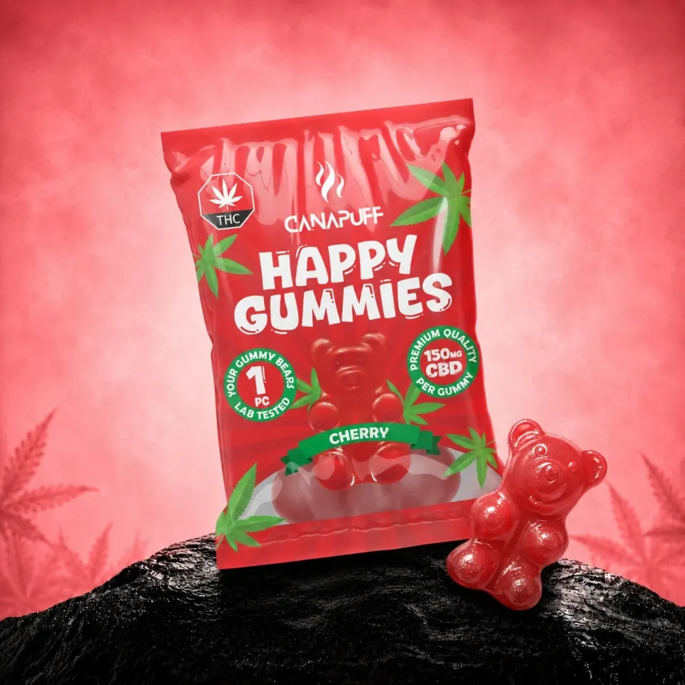 CANAPUFF CBD Gummies Cherry vingummi kirsebær 1 stk laboratorietestet