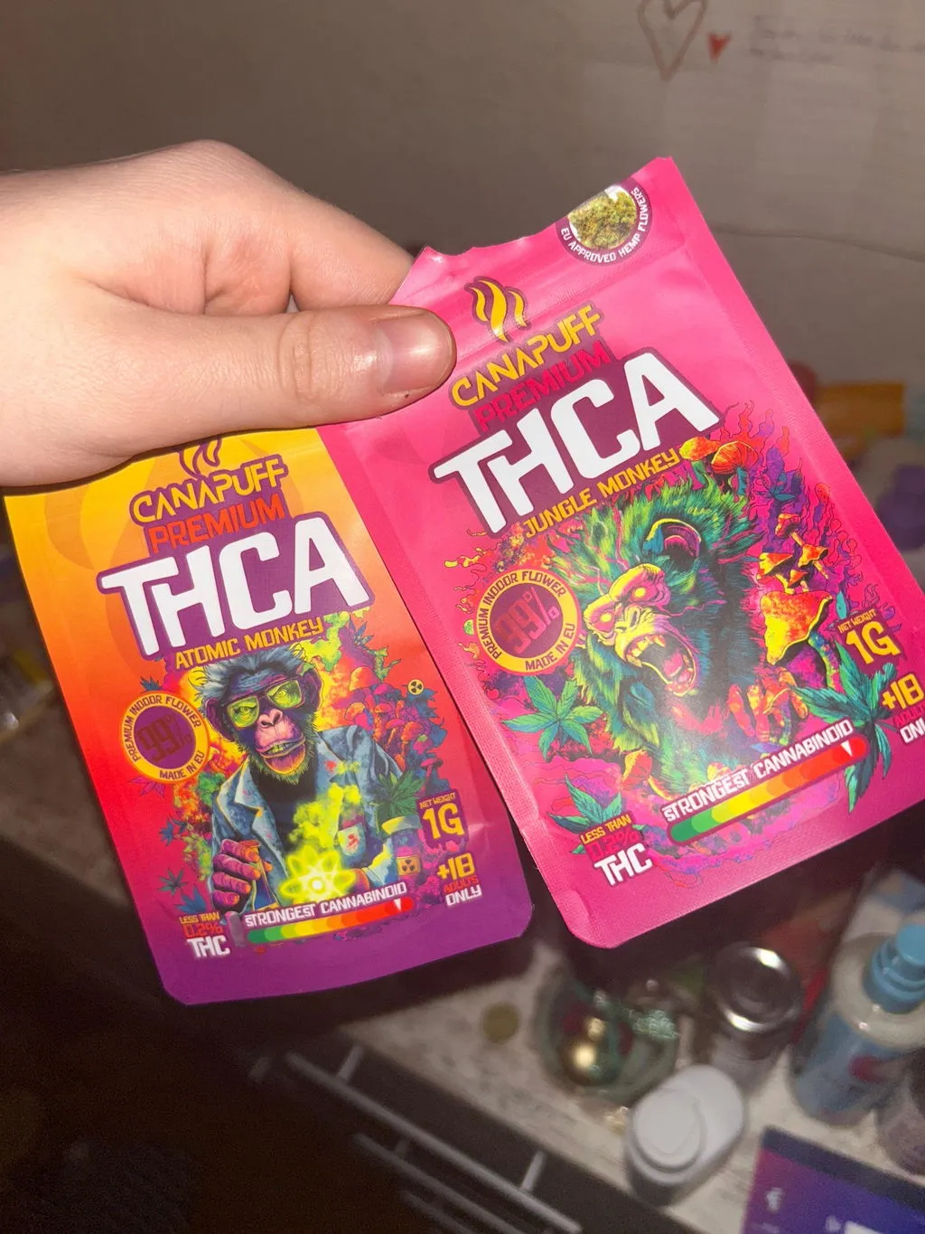 Canapuff Jungle Monkey THCA blomst 1 g jordlig