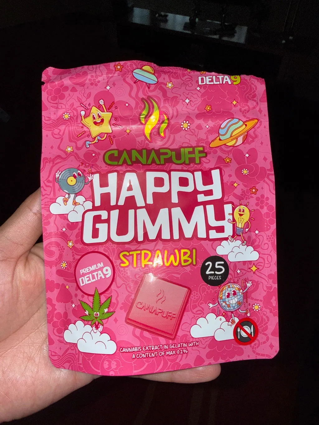 Canapuff Happy Gummy Strawbi Delta 9 vingummi 1 stk