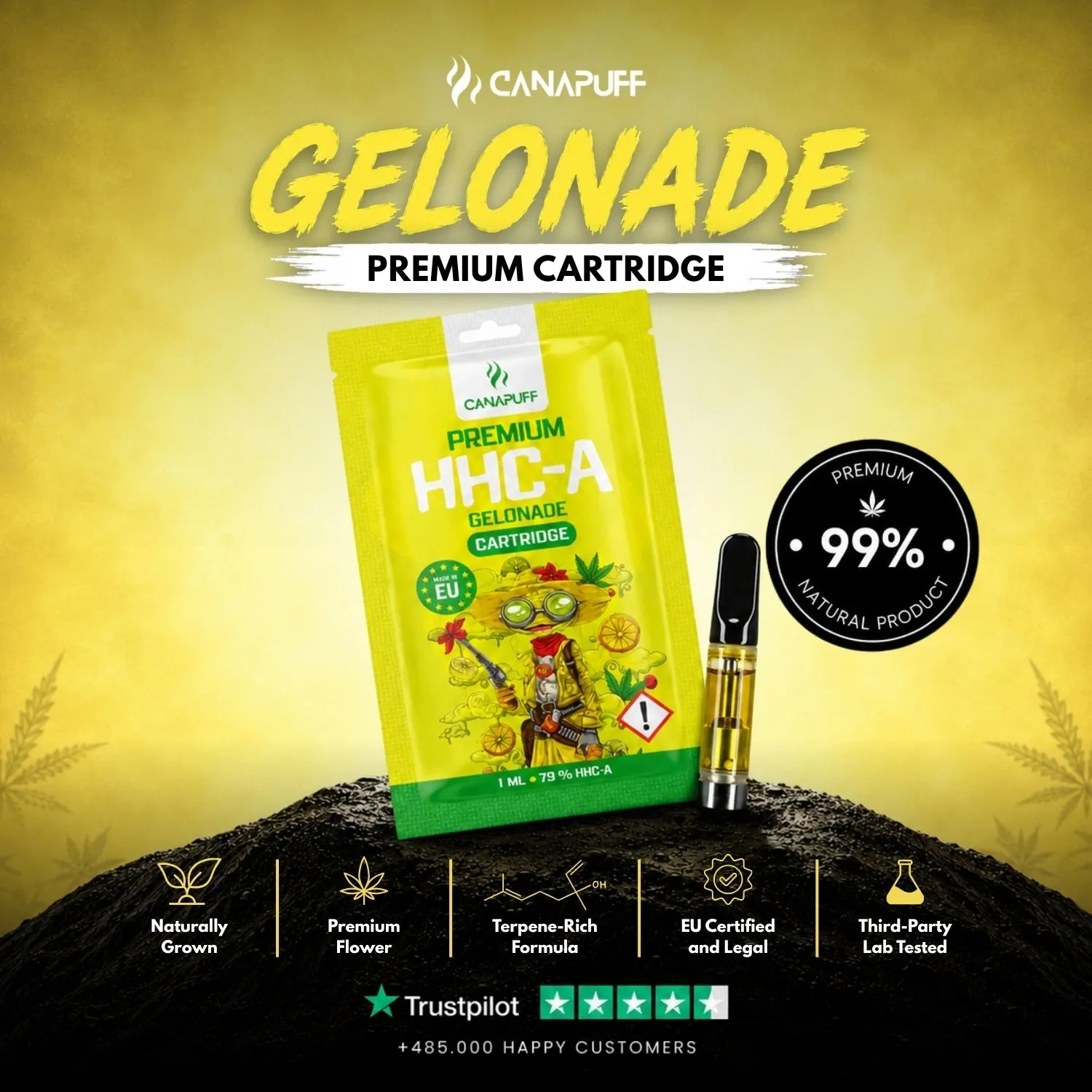 Canapuff HHC-A Gelonade 79% vapepatron sitron