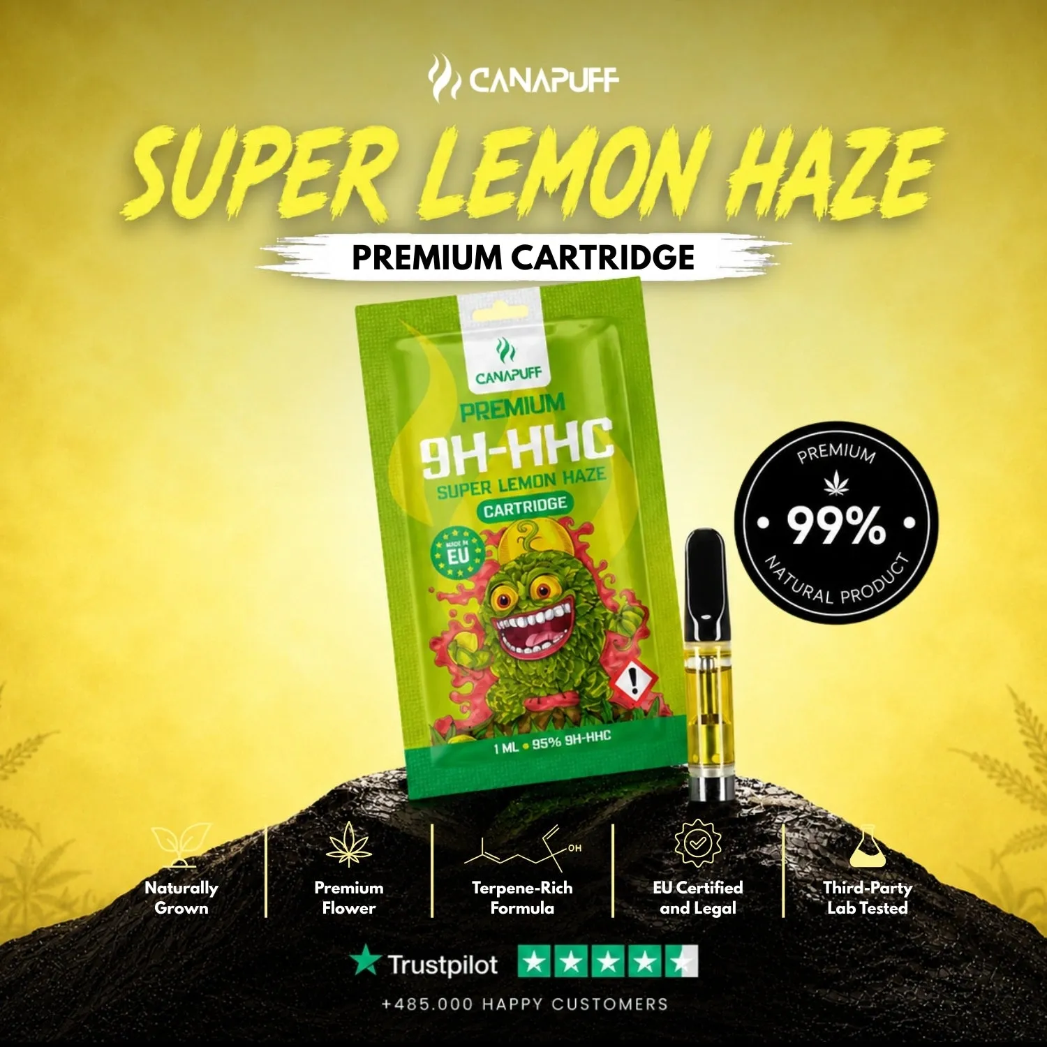 Canapuff Super Lemon Haze 9H-HHC patron 1ml 95% sitron
