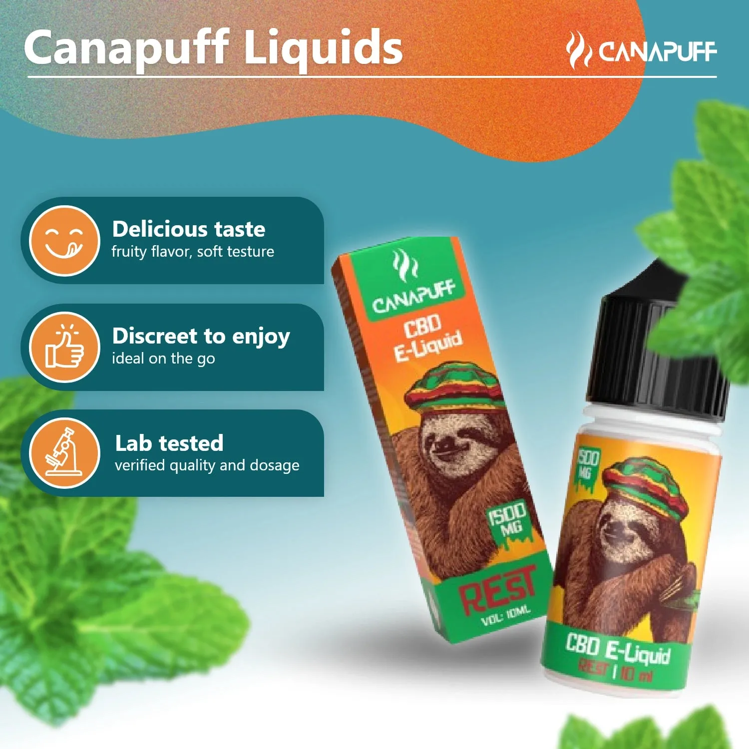 Canapuff CBD Rest e-væske 1500mg myrcen