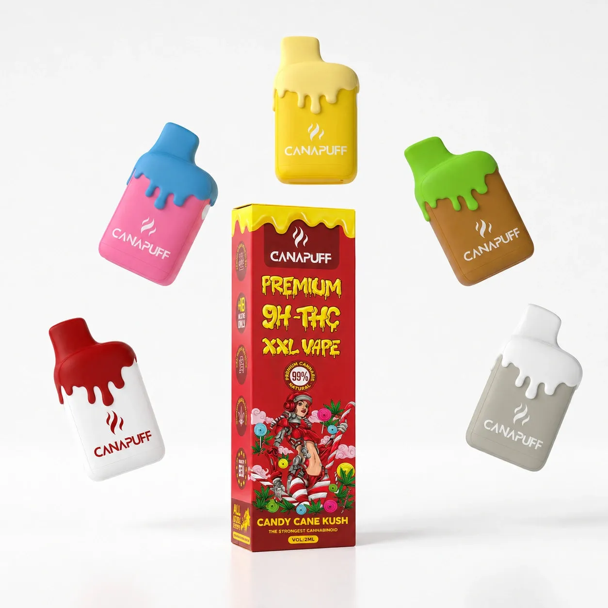 Canapuff 9H-THC XXL vape Candy Cane Kush 2ml mynte