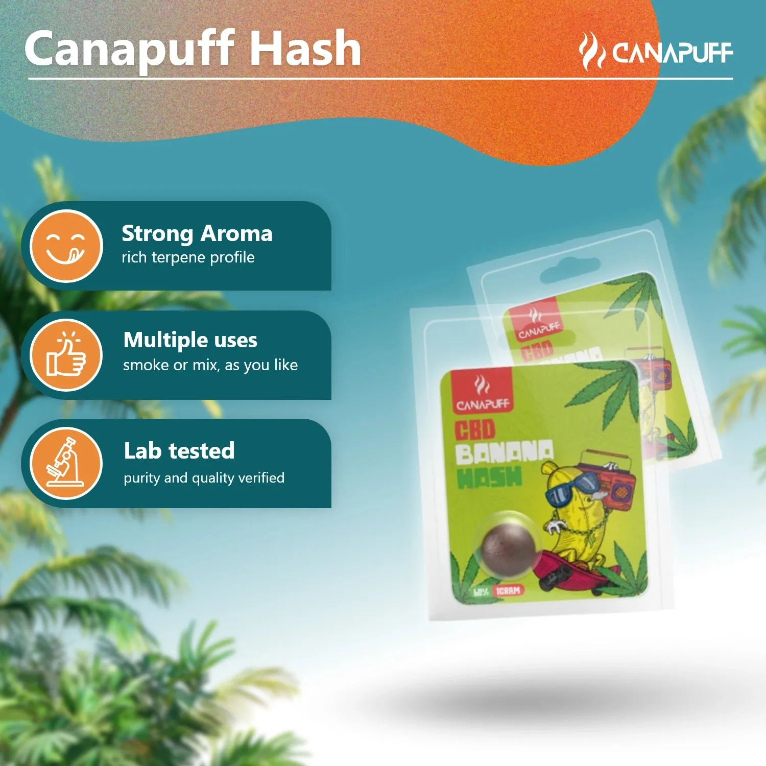 Canapuff Banana CBD-hasj 60% banansmak