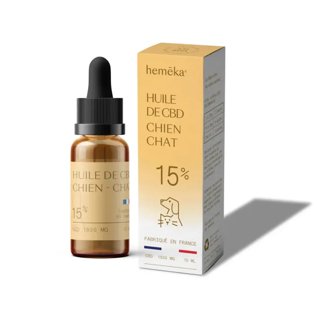 Hemeka CBD-olje dyr 15% lakseolje hund katt