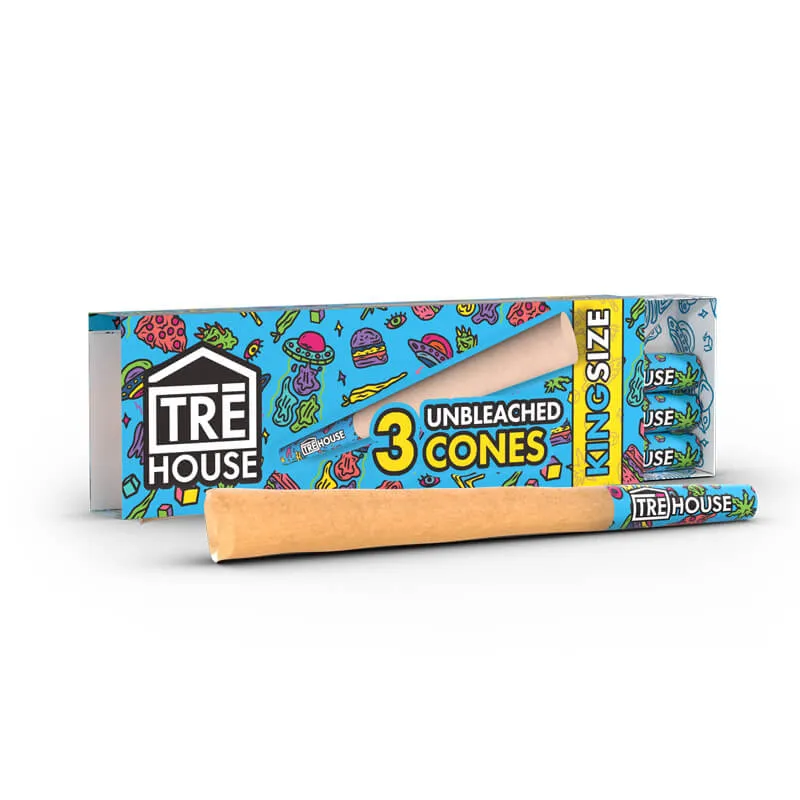TRE HOUSE King-Size Slim cones ultra thin 112 stk klorfri