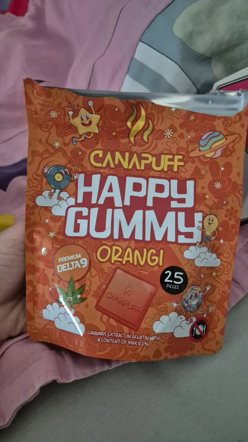 Canapuff Happy Orangi Delta 9 vingummi appelsin 1 stk