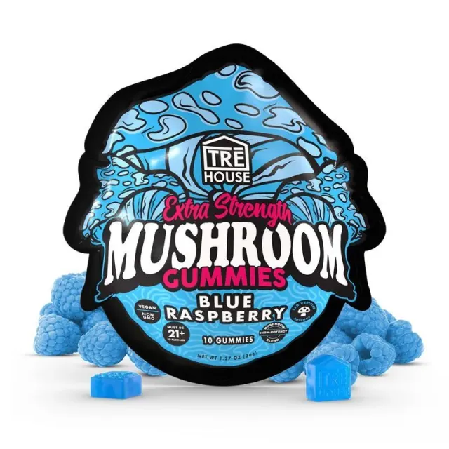 TRE HOUSE Blue Raspberry mushroom gummies sopp singelpakke