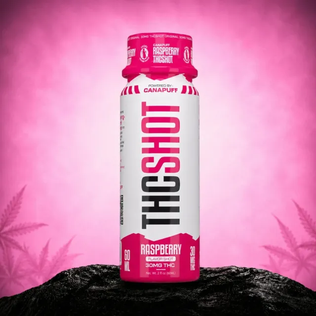 Canapuff Happy Shot Raspberry shot 60ml bær