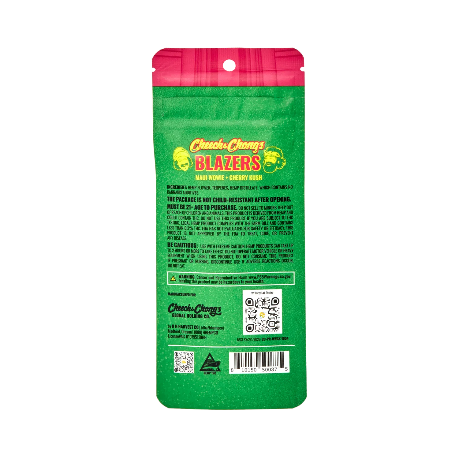 Cheech & Chong Blazers Maui Wowie Cherry Kush prerolls 2-pk