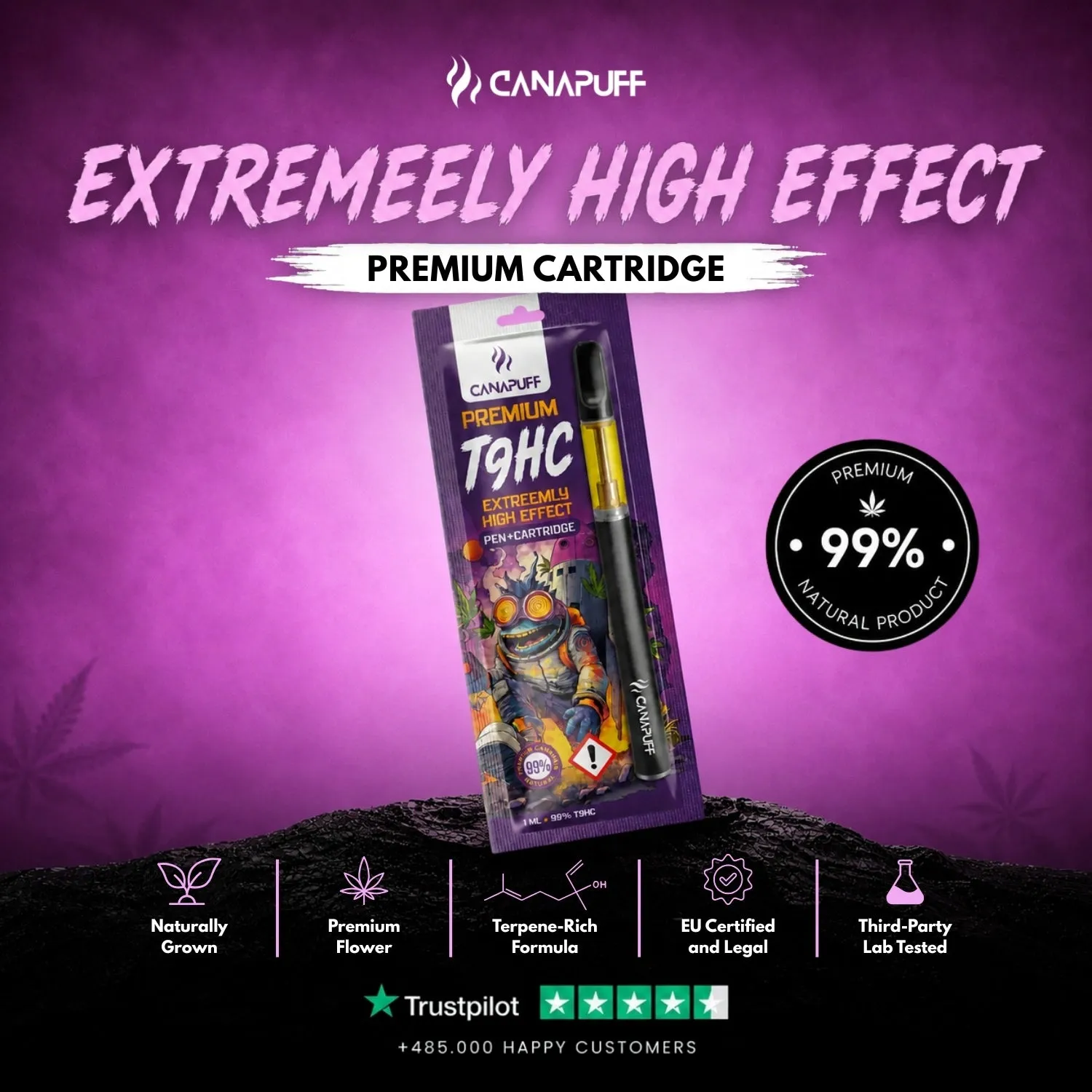 Canapuff T9HC Extreemly vapepenn patron tropisk