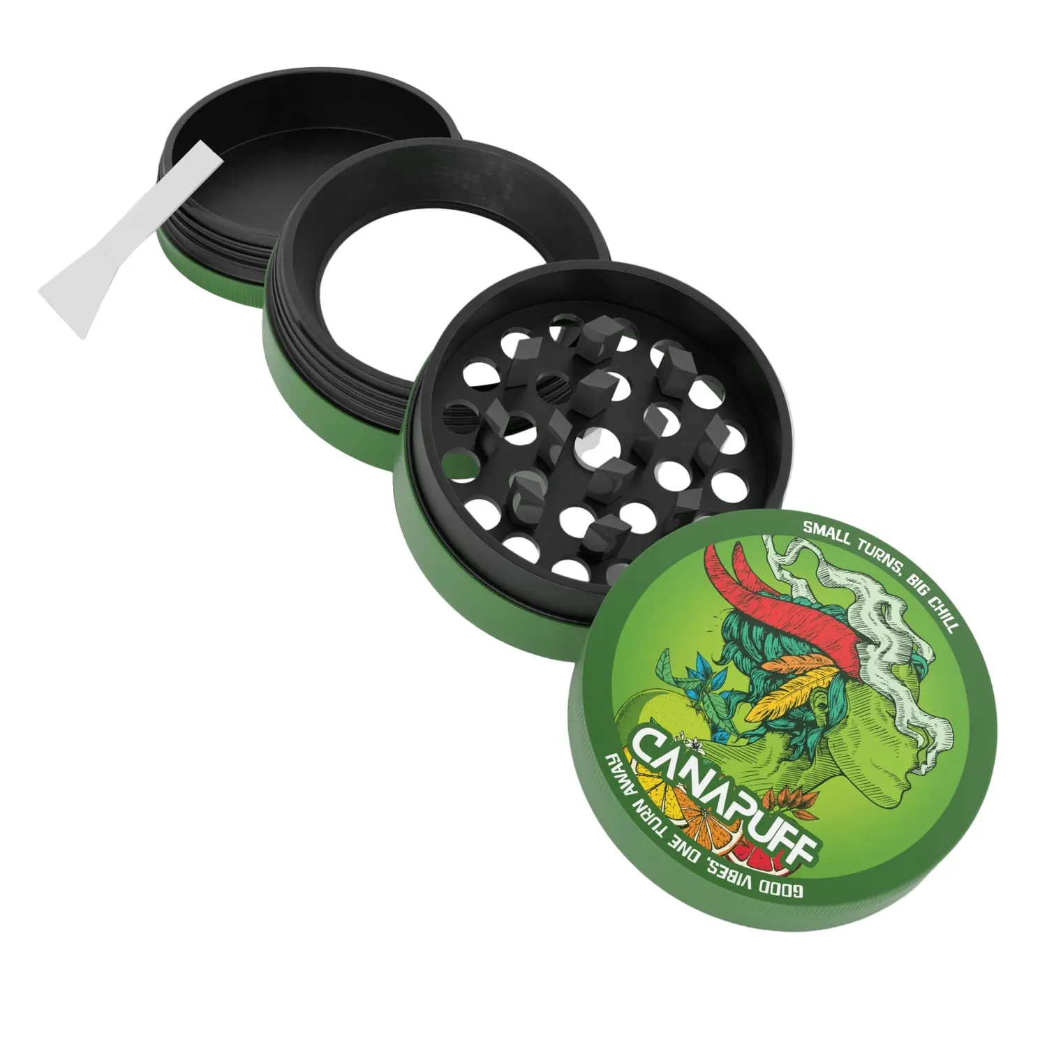 Canapuff Green Crack kvern metall 60 mm 4-delt