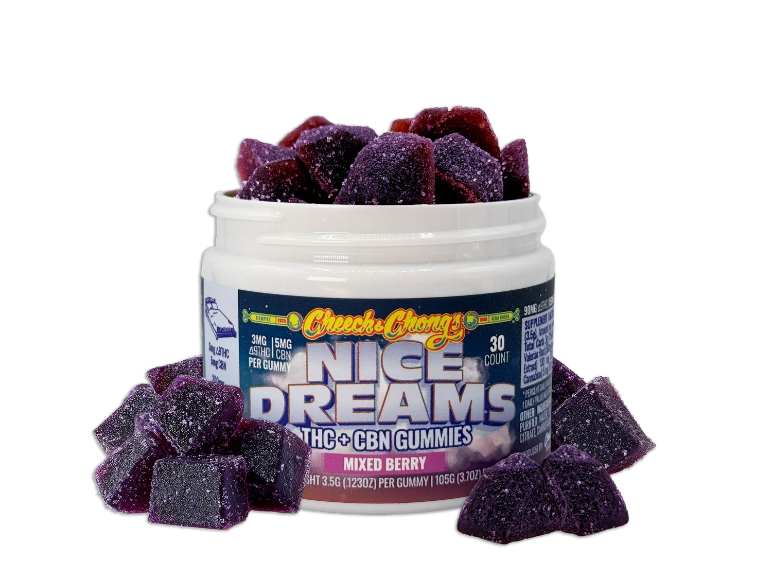Cheech & Chong Nice Dreams gummies bær 90 mg THC 150 mg CBN