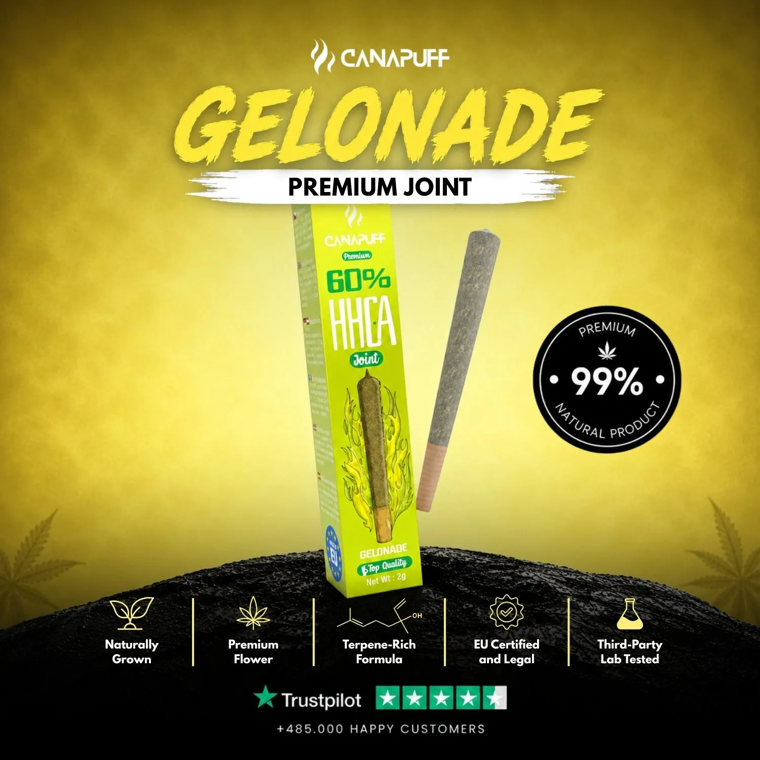 Canapuff HHC-A Gelonade joint 2g 60% sitrus