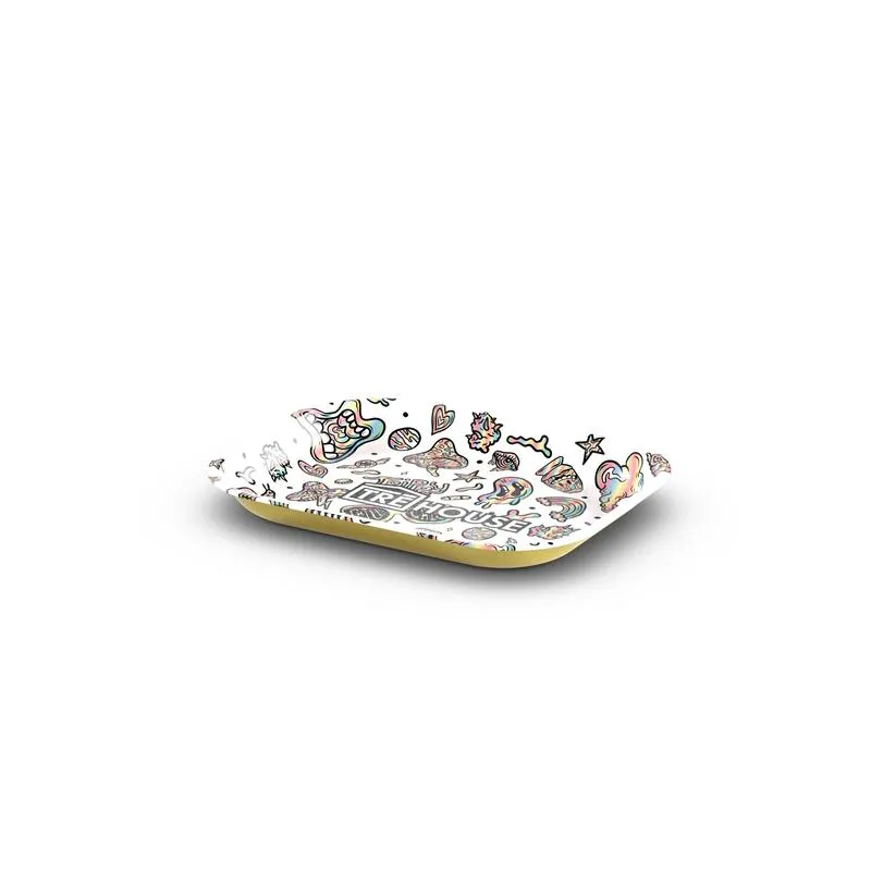 Tre House Metal Rolling Tray rullebrett hvit – metall