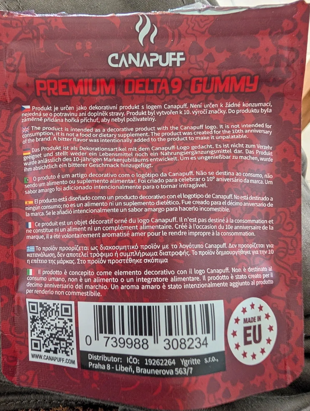 Canapuff Happy Gummy Cherri vingummi 1 stk kirsebær