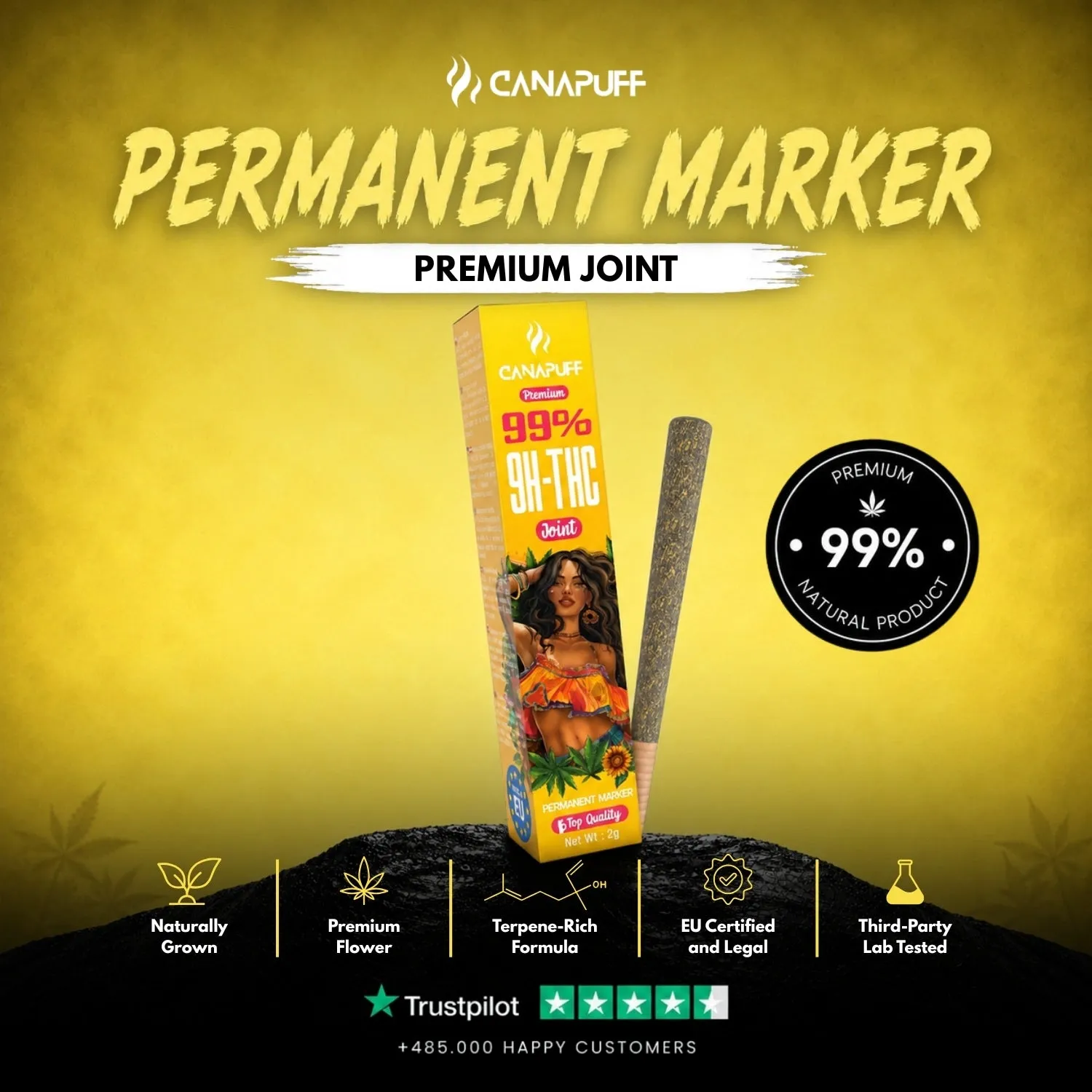 Canapuff Permanent Marker 9H-THC joint 99% 1 stk