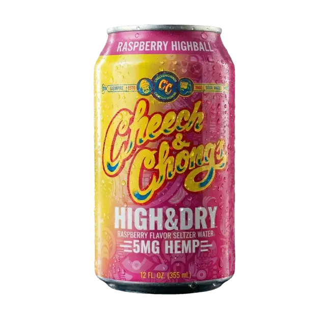 Cheech & Chong High & Dry seltzer raspberry highball 4-pack 20 mg