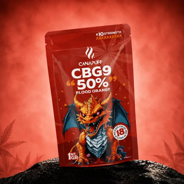 Canapuff Blood Orange 50% CBG9-blomst 1g sitrus