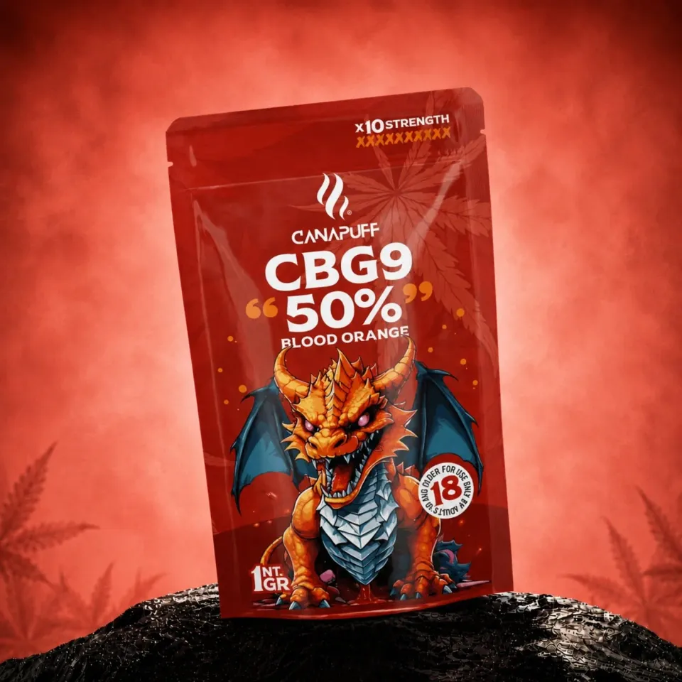 Canapuff Blood Orange 50% CBG9-blomst 1g sitrus