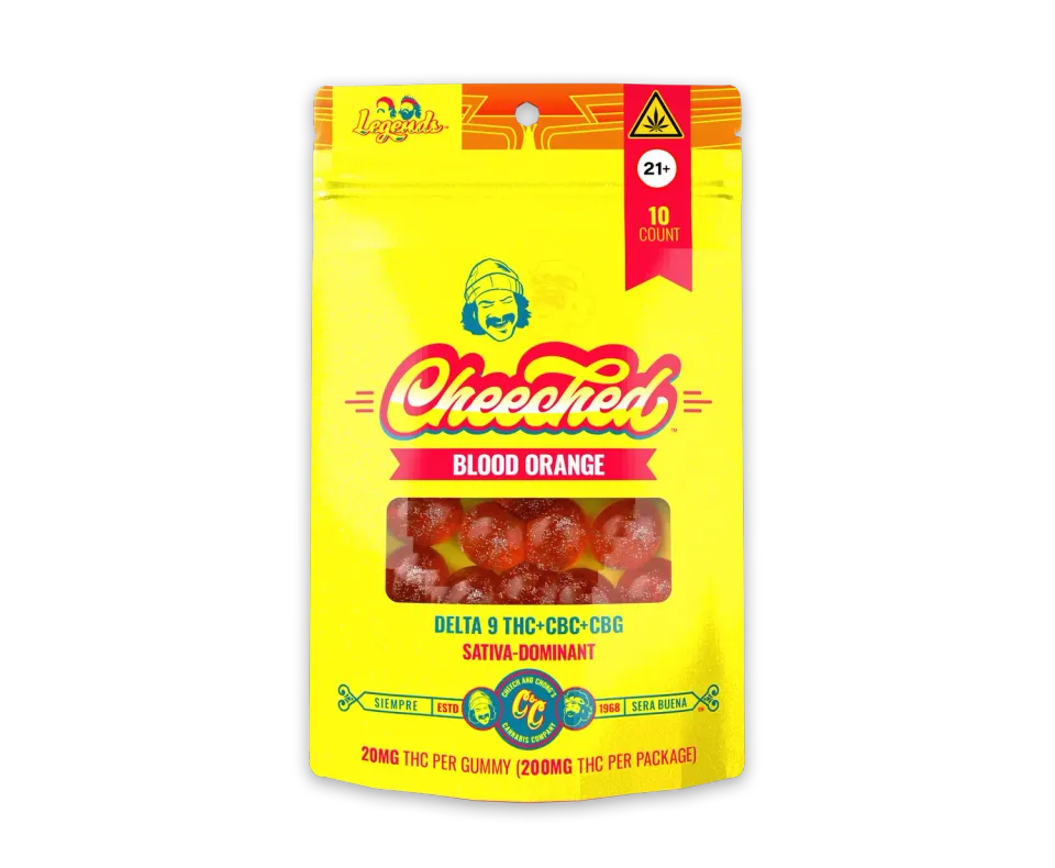 Cheech & Chong Legends Sativa THC gummies blood orange 200 mg