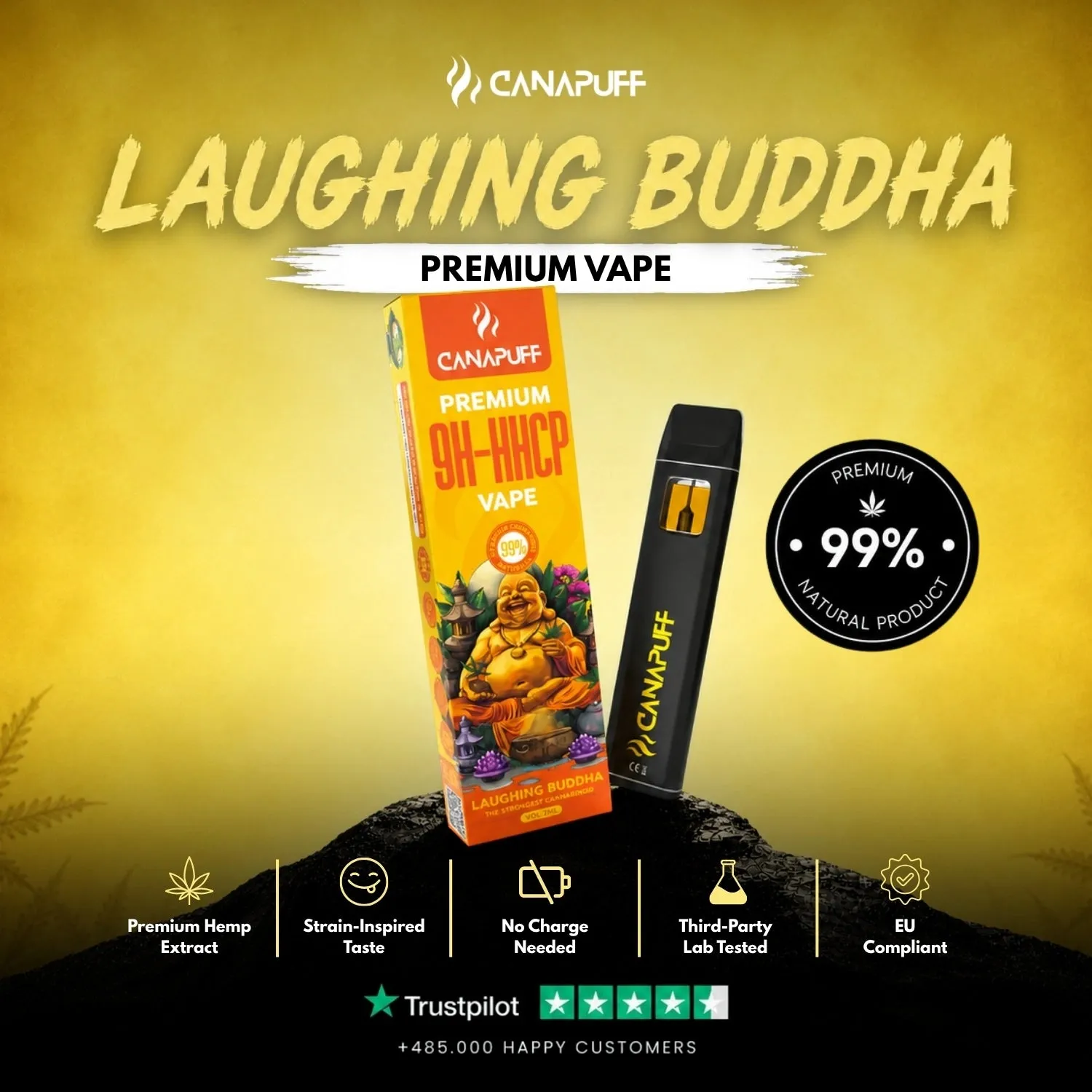 Canapuff Laughing Buddha 9H-HHCP vape 1 ml lakris