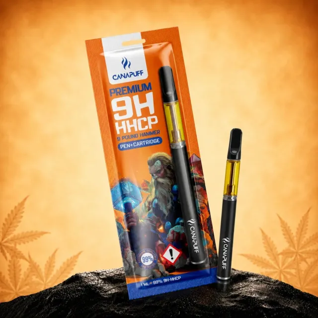 Canapuff 9 Pound Hammer 9H-HHCP vapepen 1ml sitrus