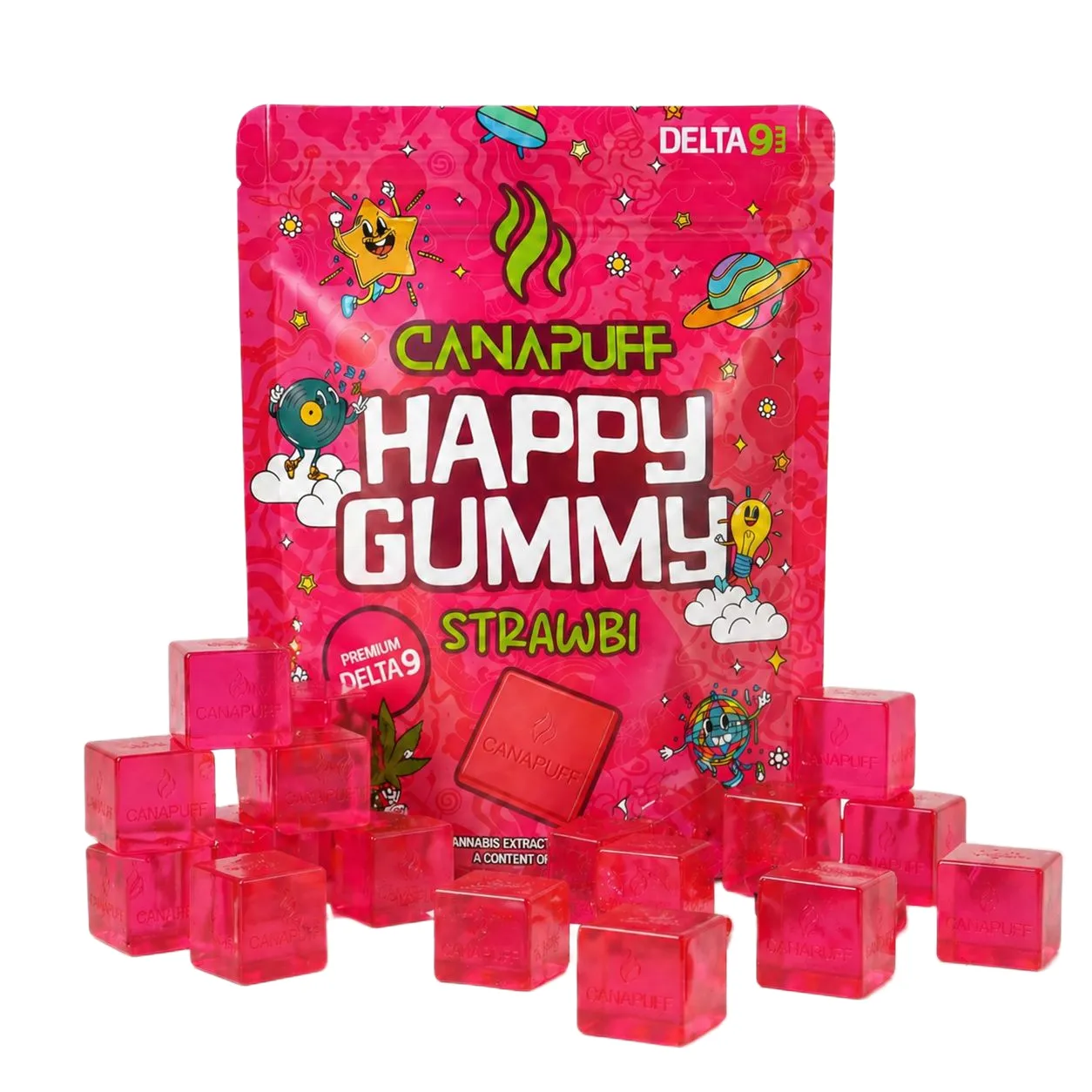 Canapuff Happy Gummy Strawbi Delta 9 vingummi 1 stk