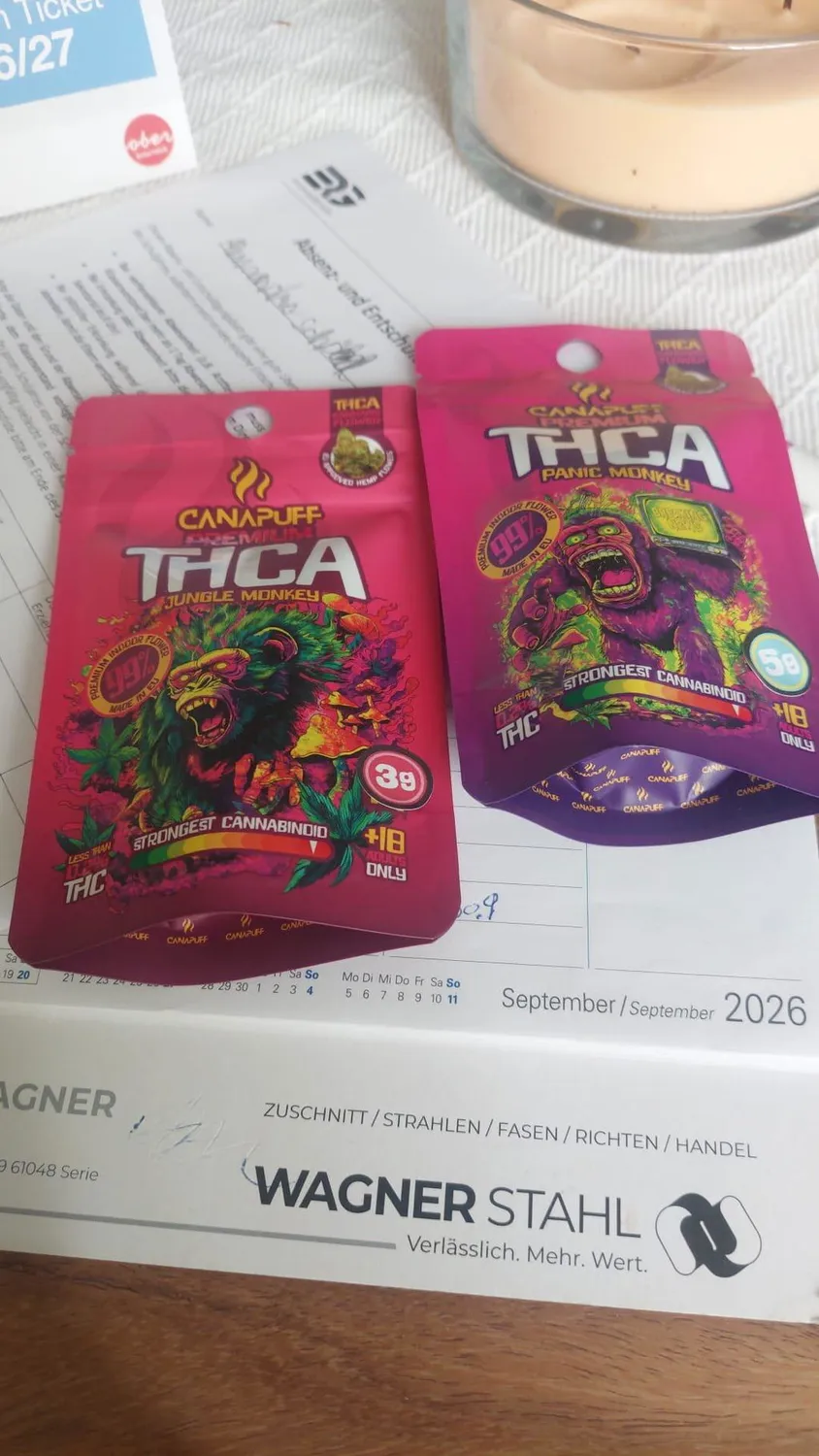 Canapuff Panic Monkey THCA-blomster 1 g 99% frukt