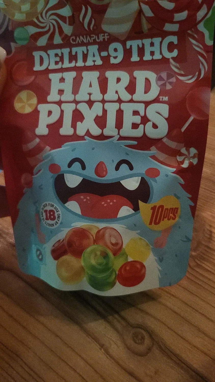 Canapuff Happy Hard Candy drops Delta-9 10 stk frukt