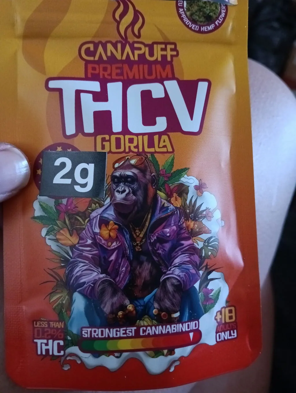 Canapuff Gorilla 69% thcv-blomster 1 g fruktig