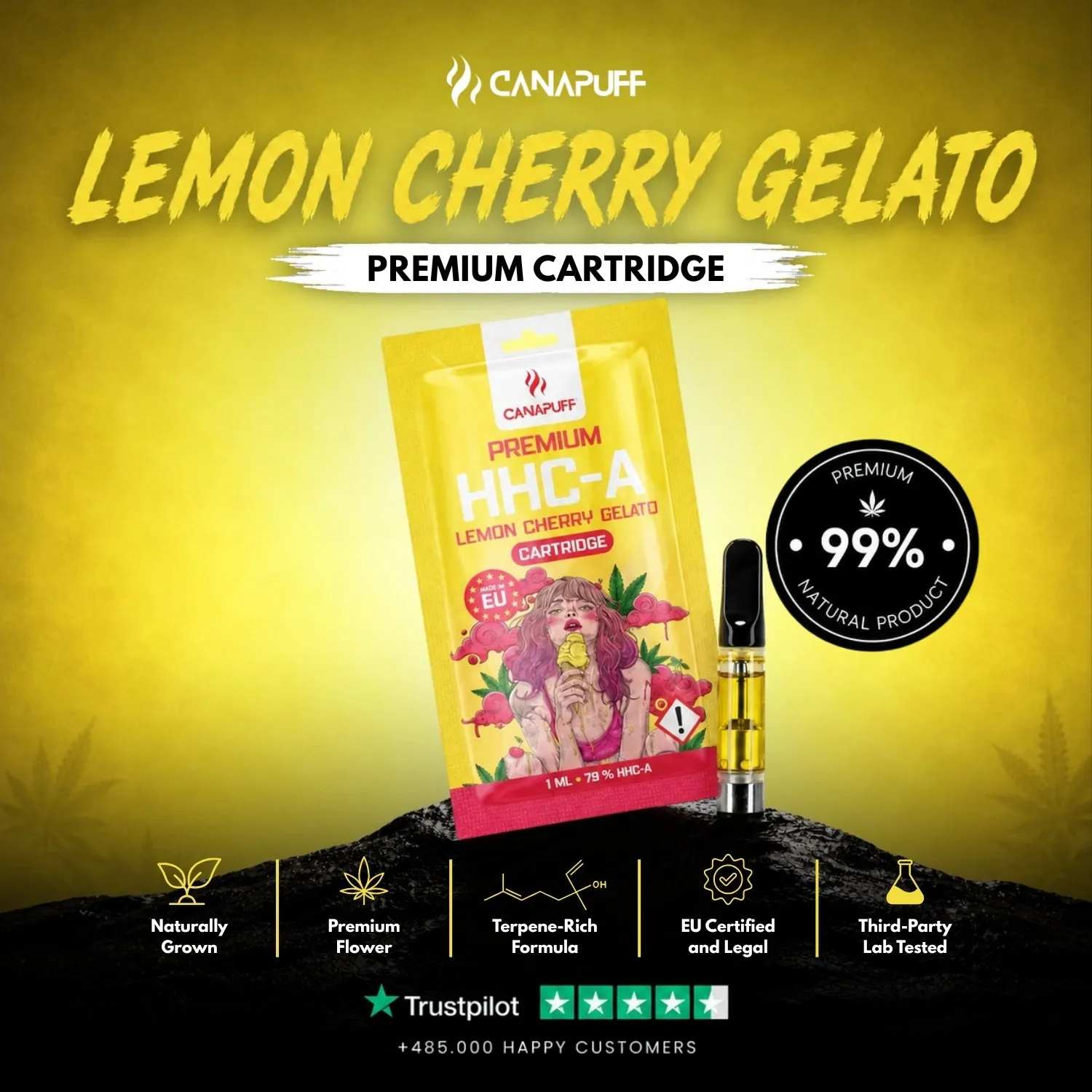 Canapuff HHC-A Lemon Cherry Gelato 79% vapepatron sitrus